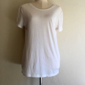 VS White Short Sleeve Tee Shirt Sexy Peekaboo Back